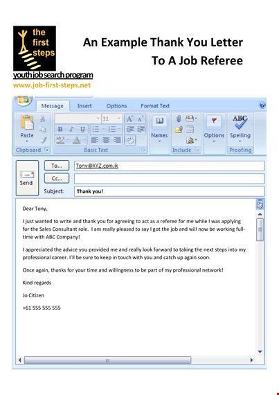 job reference thank you letter template