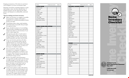 company inventory list in pdf template