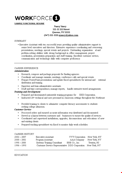 hr curriculum vitae template - customer training assistant template