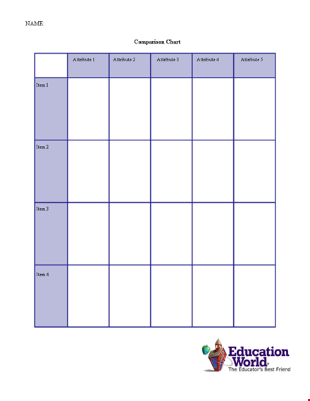 easily compare data with our user-friendly comparison chart template template