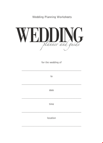 wedding planner template template