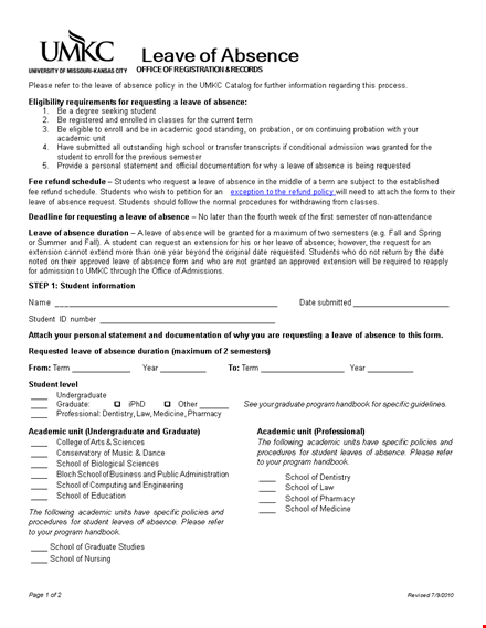 leave of absence template for school - streamline your student absence process template