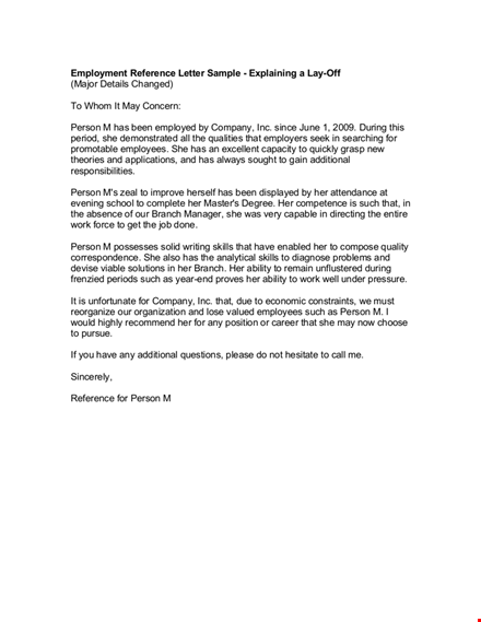 former employee recommendation letter example template