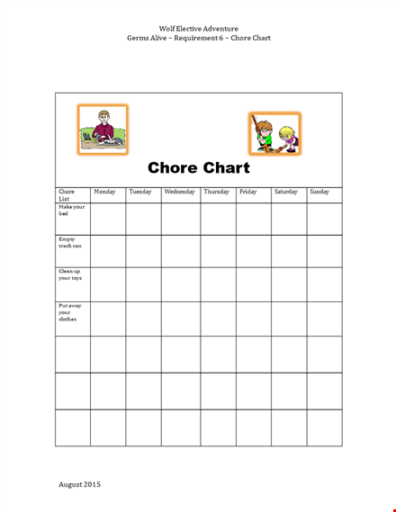 get organized with our adventure-inspired chore chart template | perfect for elective chores template