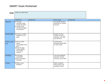 create specific smart goals with our smart goals template template