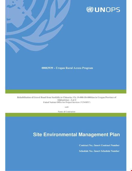 site environmental management plan template