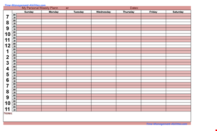 download and print a personal weekly planner for easy organization template