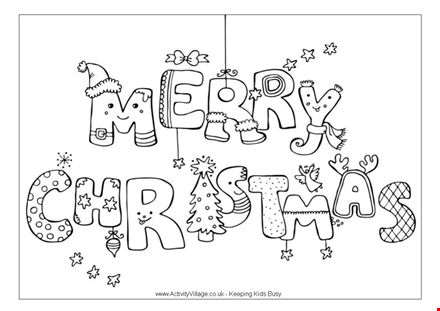 merry christmas coloring page template