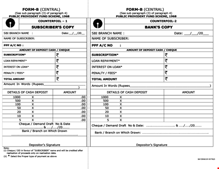 deposit slip template - free printable | easy to use template