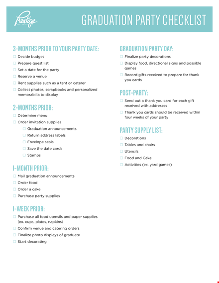 prioritize your graduation party with our checklist template template