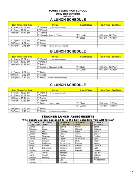 plan your day with our daily schedule template - lunch & period included! template