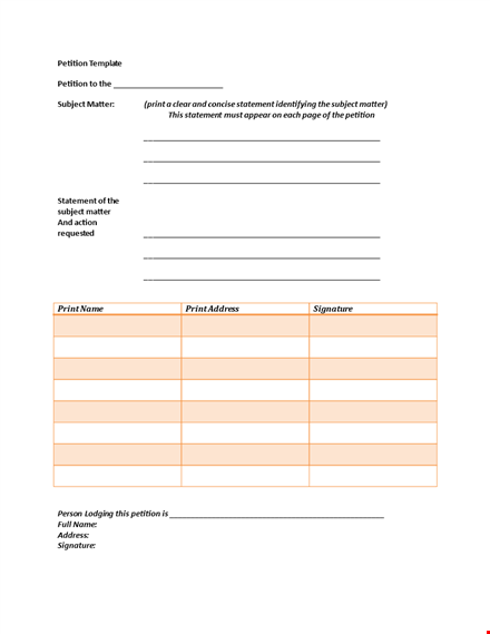 create a powerful petition statement with our professional template template