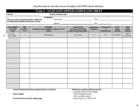 water log sheet template - download sample log sheet for tracking template