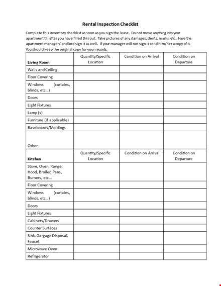 ultimate home inspection checklist: location-specific quantity and condition of doors template