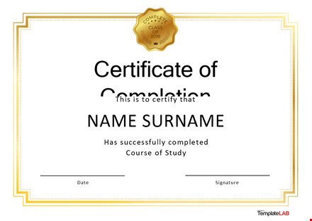 certificate completion template