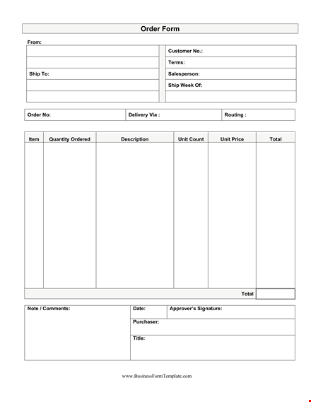 customizable order form template - simplify your order process template