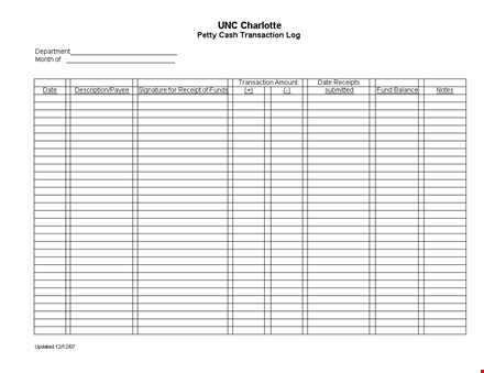 Efficiently Track Petty Cash Transactions with Our Petty Cash Log ...