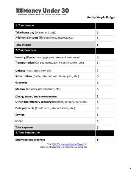 home budget worksheet template