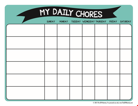 editable chore template