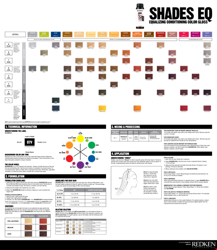 redken color chart and guide for hair color selection template