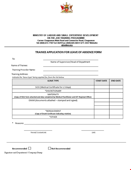 download da form for leave | easy and convenient template