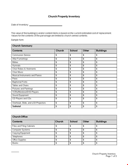 Church Property Inventory