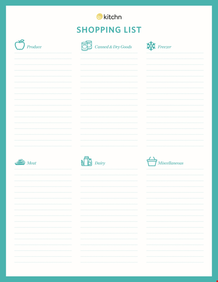 efficient grocery list template - simplify your shopping template