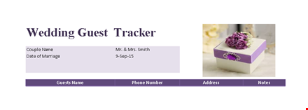 effortlessly track your wedding guests with our guest list tracker template template