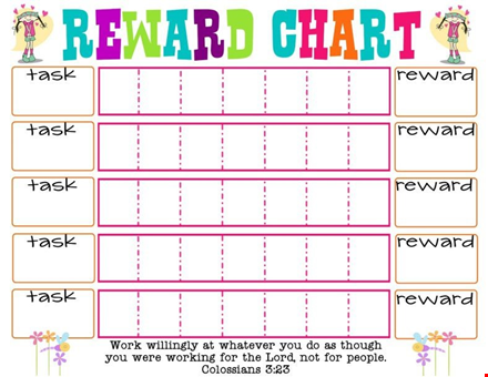 reward chart for kids | printable behavior tracking tool template