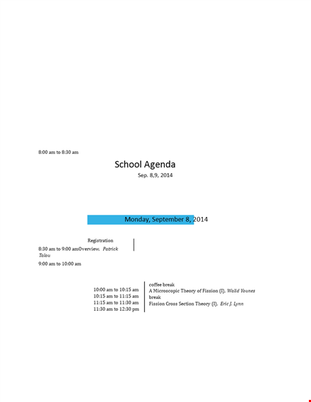 schoolagenda template