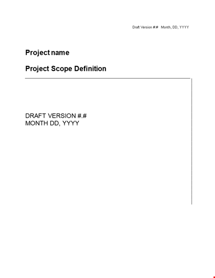 define your project scope with our example document template template