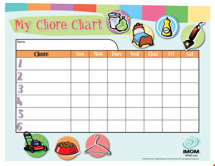 chore chart template - organization made easy template