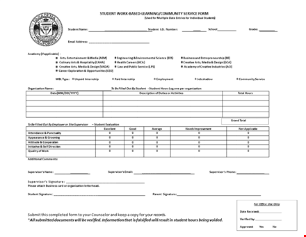 community service letter template for students and supervisors template