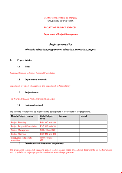 create a winning project proposal with our template template