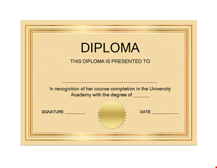 customize your diploma with our professional diploma template template