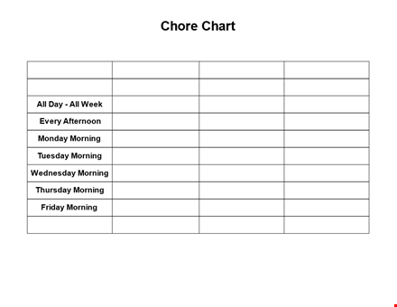 get organized with our chore chart template - morning chores made easy template