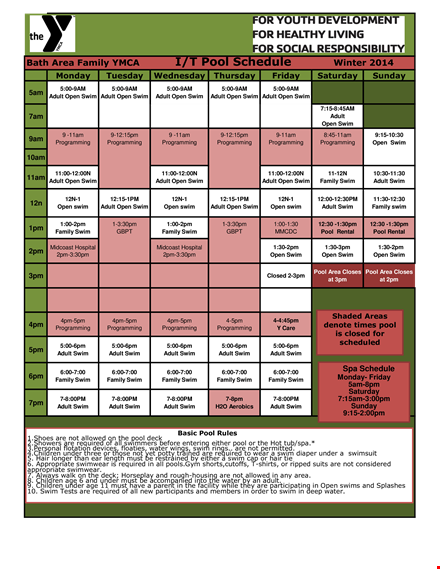 printable therapy opening schedule template for adults template