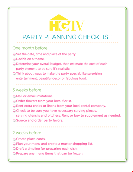 ultimate party planning checklist for a stress-free event template