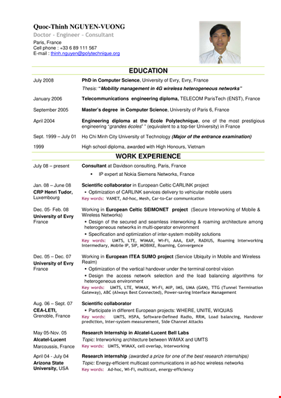 telecommunication engineer template