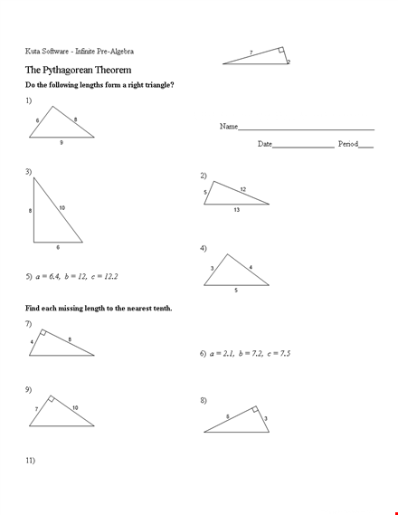 power of pythagorean theorem template template