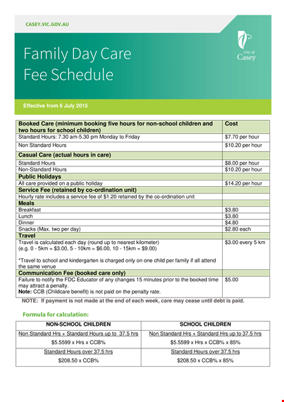 family daycare template template