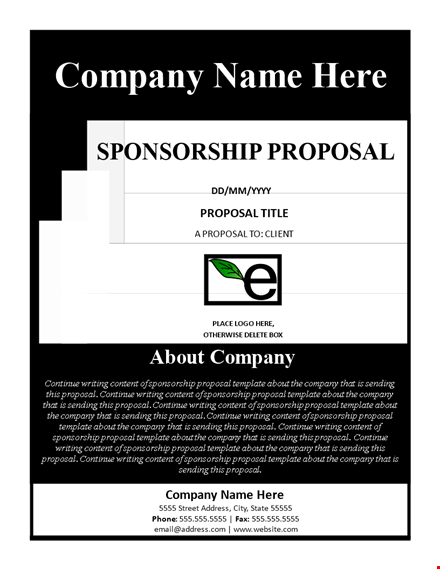 sponsorship letter template - create a compelling sponsorship pitch template