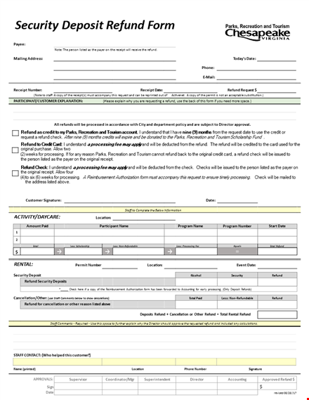 Security Deposit Return Letter and Refund | Efficient Receipt Processing