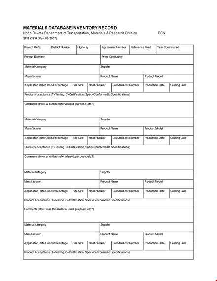 product inventory database template template