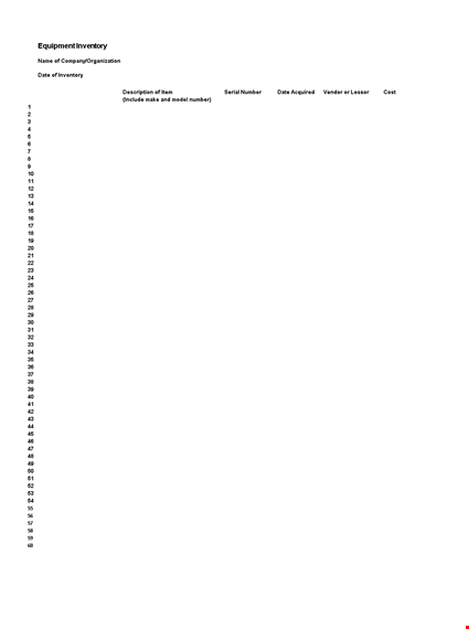 equipment inventory management: track, organize, and monitor your equipment template