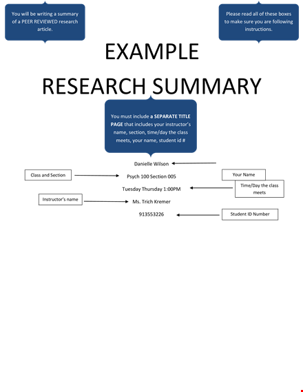 example research paper summary template template