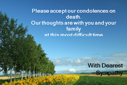 sympathy message template - express your sincere condolences thoughtfully template