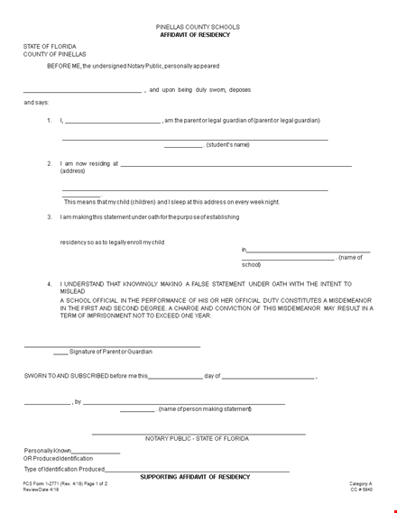 proof of residency letter - how to make a statement for your state template