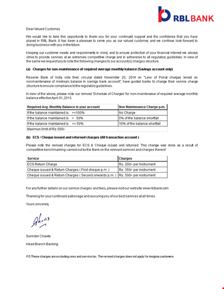 dear valued customer letter template template