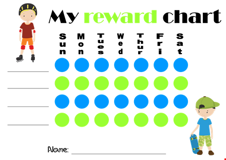 encourage positive behavior with our reward chart & stickers for kids template